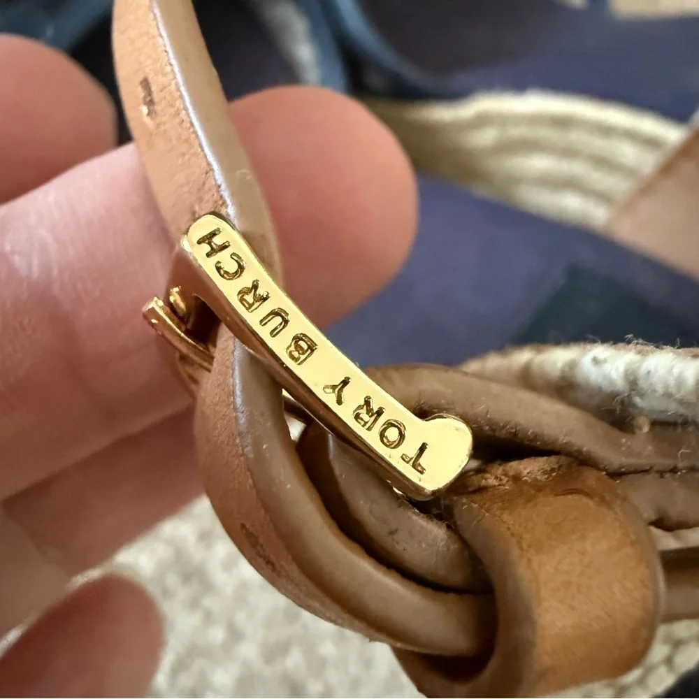 Tory Burch Lucia Lace Wedge Espadrilles Ankle Strap